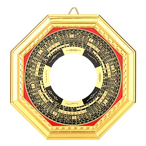 Verrückter Feng Shui Holz Bagua Spiegel, Bronze Spiegel Konvexer Spiegel, Abwehr böser Geister Konvexer Spiegel Bagua Spiegel für China Family Religious(13.5cm Diameter Convex Lens) von Naroote