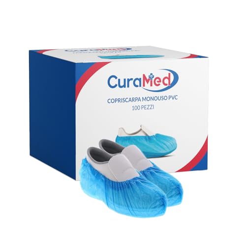 Cura Farma Einweg-Schuhüberzieher für Schuhe, Blau, Besucher Pool, 100 Stück, Original 500 g von Cura Farma