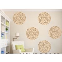 Wandtattoo Kunst Aus Vinyl - Regentropfen Blumen Wandmuster. Wähle Deine Größe von CuratedWall