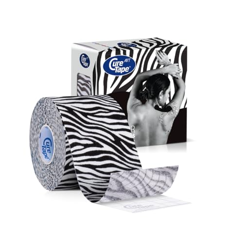 CureTape® Kinesiotapes | Wasserfestes & Elastisches Kinesiologie Tape | Hautfreundliche Kinesiotape | Latexfrei & Hypoallergen | Sporttape für Verletzungen & Beschwerden | 5cm x 5m | (Zebra) von CureTape