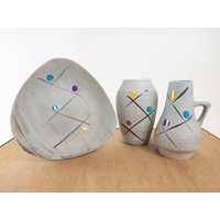 Bay Keramik Vase & Schale Set Mid-Century West-Germany Bay Keramik Vase & Schale Set Mid-Century West-Germany von CurialVintage