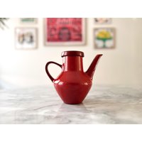 Melitta Red Ceracron Kaffeekanne Retro Teekanne von CurialVintage