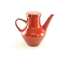 Melitta Teekanne - Hellrote Keramik Ceracron Oder Kaffeekanne Retro Rote Einweihungsgeschenk von CurialVintage