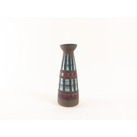 West German Pottery - Kleine Keramik Vase Mattbraune Mit Glanzglasur Dekor Form 882 von CurialVintage