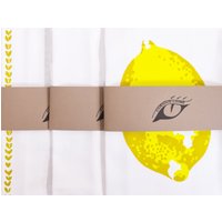 Lemon Set Mit Drei Geschirrtüchern Aus Panama-Baumwolle Zwei Siebdruck Und Ein Unbedruckt. Designed Von Curious Lions Hergestellt in Großbritannien von CuriousLions
