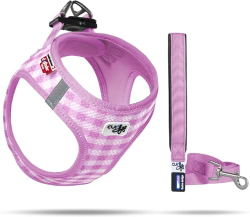 Vest Harness Air-Mesh Pink-Caro 2XS & Leash M von Curli