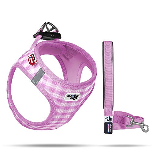 Vest Harness Air-Mesh Pink-Caro M & Leash L von Curli