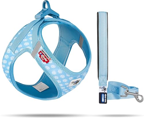 Vest Harness curli Clasp Air-Mesh SkyBlue-Circles M & Leash L Vest Harness curli Clasp Air-Mesh SkyBlue-Circles M & Leash L von Curli