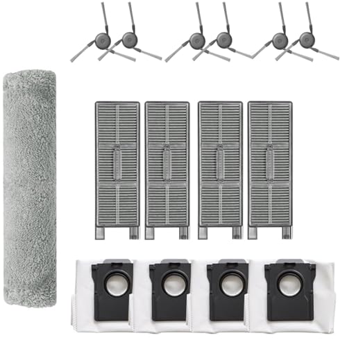 Curlingooㅤㅤ 15 Packungen Ersatzteile für Mova Z50 Ultra Z5 Pro Z5 Roboter-Staubsauger, Ersatzteile enthalten 1 Rollenbürste, 4 Hepa-Filter, 6 Seitenbürsten und 4 Staubbeutel von Curlingooㅤㅤ