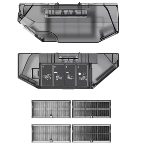 Staubsauger-Platzierungsteil, Staubbox kompatibel mit Roborock Dreame X40, X40 Pro, X40 Ultra Roboter-Staubsauger, 1 Mülltonnenbox und 4 Hepa-Filter, 5 Stück von Curlingooㅤㅤ
