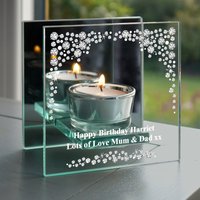 Personalisierter Teelicht Kerzenhalter - Home Sweet Neues Zuhause Geschenk Einzugsidee Glas Teelichthalter Decor Paar von CurlyMangoGifts