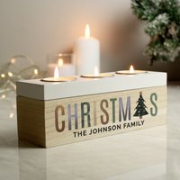 Weihnachtliche Teelichtdose - Personalisierte Weihnachtsbaum 3Er Neues Wohngeschenk Pärchengeschenk Weihnachtsgeschenk von CurlyMangoGifts
