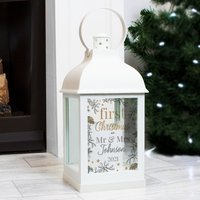 Weihnachtliches Weißes Windlicht - Weihnachtslaterne Erstes Weihnachtsgeschenk Geschenk Für Paare Neue Mama Neuer Papa von CurlyMangoGifts