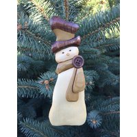 Schneemann Intarsien Ornament - Tall & Skinny Schneemann Intarsien Ornament - Tall & Skinny von CurlyWoodDesign2