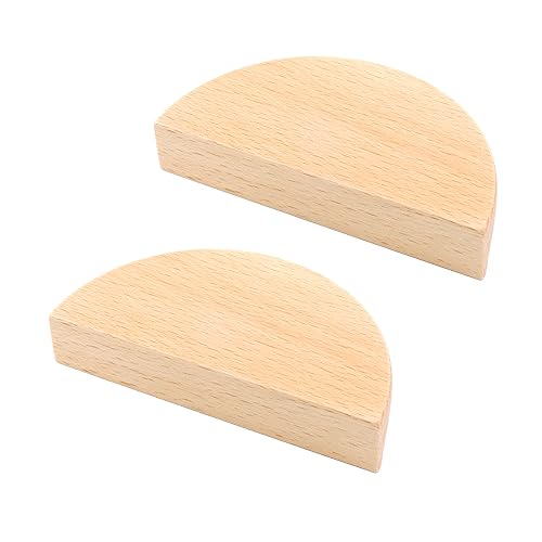 Curqia Schubladengriffe aus Holz, runde Form, mit Schrauben für Schrank, Schublade, Lochmitte, 32 mm, 1 Paar von Curqia