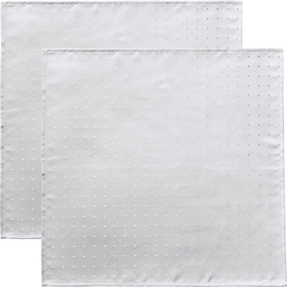 Curt Bauer Stoffserviette Serviette "Petito" 2er-Pack, fleckabweisend Uni: mit Punktedessin von Curt Bauer