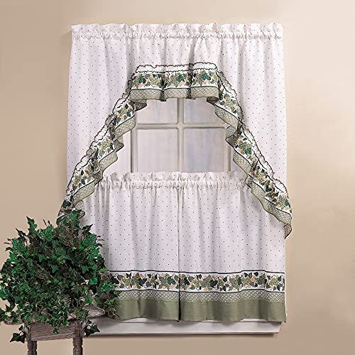 Curtainworks CHF & You Cotttage Ivy Country Vorhang-Set mit Ebene und Girlande, Mehrfarbig, 142 x 61 cm von Curtainworks