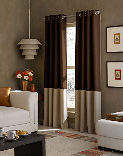 Curtainworks Kendall Color Block Vorhang mit Ösen, 241 cm, Schokoladenbraun Curtainworks Kendall Color Block Vorhang mit Ösen, 241 cm, Schokoladenbraun von Curtainworks