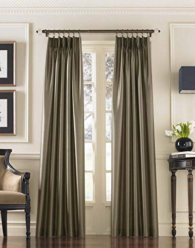 Curtainworks Marquee Faltenvorhang aus Kunstseide, 76,2 x 304,8 cm, Bronze, 1 Stück von Curtainworks