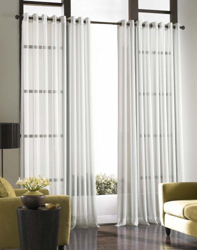 Curtainworks 1Q80430CWI Soho Voile Sheer Grommet Panel, 59 by 120", Winter White von Curtainworks