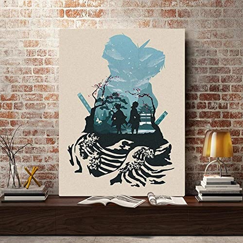 Curteny Vintage Metall-Blechschild Giyu Tomioka Shinobu Kimetsu Yaiba Anime Film Geschenk Wanddekoration Poster Blechschild Poster Vintage Metallschilder für Bar Musik Club Männerhöhle Zimmer von Curteny
