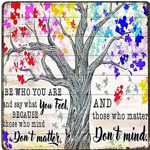 Curteny Vintage Wall Metal Poster Tree be who you are and say what you feel because those who mind don't matter and those who matter don't mind Bar Cafe Pub Club Wall Decor Retro Vintage 12x12 Inch Curteny Vintage Wall Metal Poster Tree be who you are and say what you feel because those who mind don't matter and those who matter don't mind Bar Cafe Pub Club Wall Decor Retro Vintage 12x12 Inch von Curteny