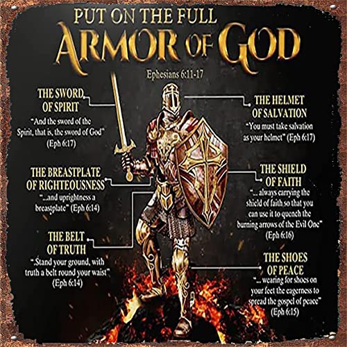 Metallposter "Armor of God", Aluminium, wetterfest, Blechschild, Wanddekoration, Einweihungsgeschenk, 30,5 x 30,5 cm von Curteny