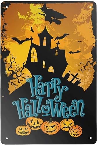 Metallposter "Happy Halloween mit Kürbis", Vintage-Blechschild für Männer und Frauen, Wanddekoration für Bars, Restaurants, Cafés, Pubs, 14 x 20 cm Metallposter "Happy Halloween mit Kürbis", Vintage-Blechschild für Männer und Frauen, Wanddekoration für Bars, Restaurants, Cafés, Pubs, 14 x 20 cm von Curteny