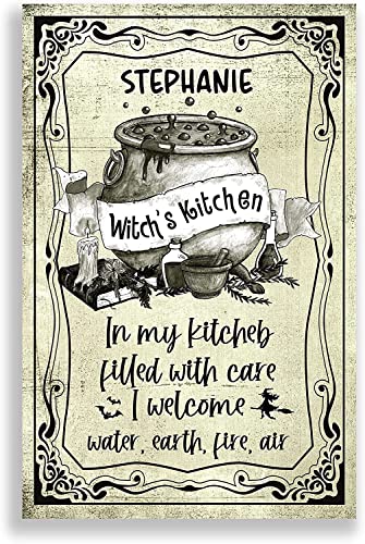 Metallposter Hexe Küche Halloween Hexe Brew Vintage Metall-Blechschild für Männer und Frauen, Wanddekoration für Bars, Restaurants, Cafés, Pubs, 14 x 20 cm Metallposter Hexe Küche Halloween Hexe Brew Vintage Metall-Blechschild für Männer und Frauen, Wanddekoration für Bars, Restaurants, Cafés, Pubs, 14 x 20 cm von Curteny