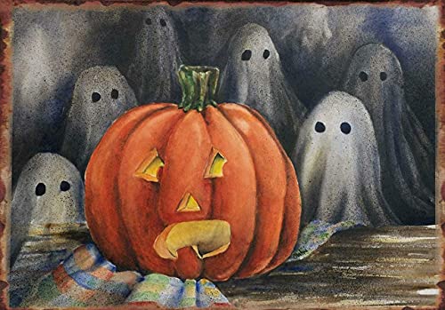 Metallposter Kürbis Halloween Vintage Retro Poster Vintage Metall-Blechschild für Männer Frauen, Wanddekoration für Bars, Restaurants, Cafés, Pubs, 14 x 20 cm Metallposter Kürbis Halloween Vintage Retro Poster Vintage Metall-Blechschild für Männer Frauen, Wanddekoration für Bars, Restaurants, Cafés, Pubs, 14 x 20 cm von Curteny