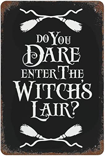 Metallposter für Mädchenzimmer, Halloween, Do You Dare Enter The Witch's Lair, Blechschild, Metallposter, Vintage-Blechschild für Männer und Frauen, Wanddekoration für Bars, Restaurants, Cafés, Pubs Metallposter für Mädchenzimmer, Halloween, Do You Dare Enter The Witch's Lair, Blechschild, Metallposter, Vintage-Blechschild für Männer und Frauen, Wanddekoration für Bars, Restaurants, Cafés, Pubs von Curteny