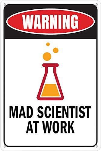 Vintage Metall-Blechschild Mad Scientist Dekorationen Vintage Metall-Blechschilder Home Bar Shop Dekorationen Kaffeeschild Geschenk 14 x 20 cm von Curteny
