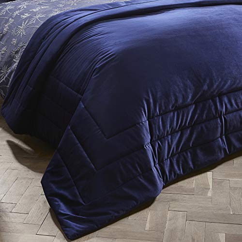 Curtina Chic Tagesdecke aus Samt, Polyester, Navy, 150x220cm von Curtina