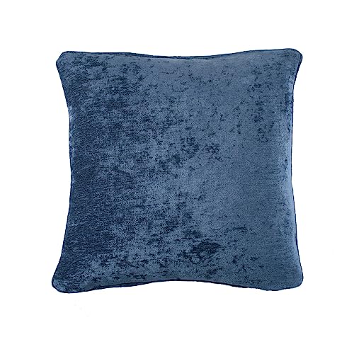 Curtina - Strukturiertes Chenille-Kissen, strukturiert, gefüllt, 43 x 43 cm, Marineblau von Curtina