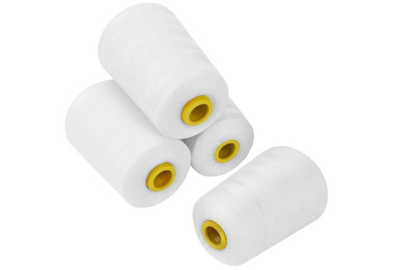 Curtzy Polyester Nähgarn Pack - Weiß (4 Stück) Nähgarn, (1-St) von Curtzy