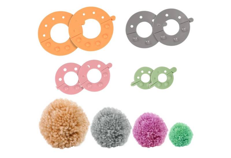 Curtzy Streudeko Plastik Pompom Maker Set - 4 Größen für DIY Bommel Basteln, (1-tlg) von Curtzy