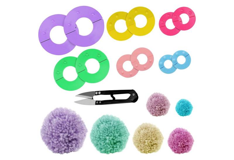 Curtzy Streudeko Pom Pom Maker Set - 6 Größen - DIY Puschel Basteln, (6-tlg) von Curtzy