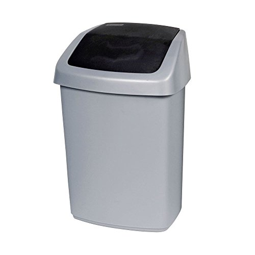 Curver 03986-373-40 Abfallbehälter Swing-Top, 25 L, Silber/anthrazit Curver 03986-373-40 Abfallbehälter Swing-Top, 25 L, Silber/anthrazit von Curver