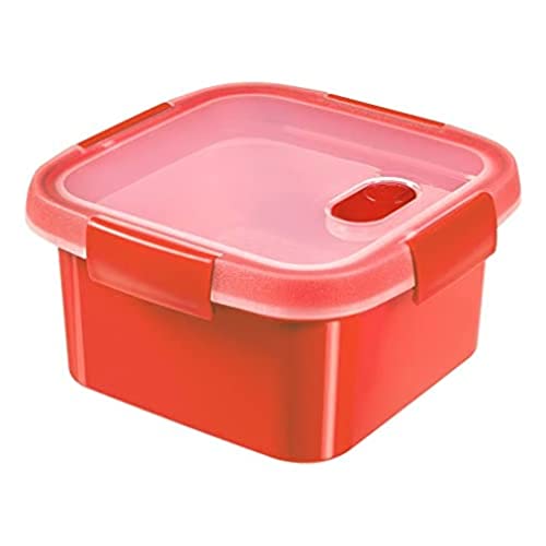 CURVER 249954 Aufbewahrungsbox, Mikrowellendampf, quadratisch, 1,1 l, recycelt, Kunststoff, 1 Liter von Curver