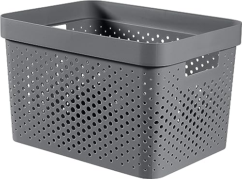 CURVER | Behälter Infinity 17 l, Anthrazit, 35,5 x 26,2 x 21,9 cm, recycelter Kunststoff, 245661, One Size von Curver