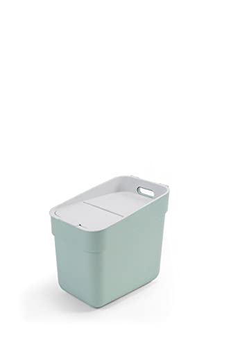 Curver Ready To Collect Abfalleimer mit 20 l Fassungsvermögen, ideal für Unterspüle, mit Wandhalterung für Wand oder Tür, Küche, Badezimmer, Waschküche, 100% recycelt, Grün von Curver