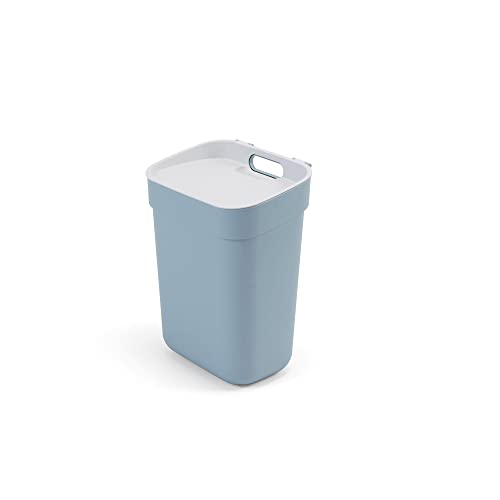 CURVER Ready to Collect 100% recycelter 10-Liter-Küchenzubehör-Recycling-Mülleimer mit Hebedeckel, rauchgrau mit hellgrauem Deckel von Curver