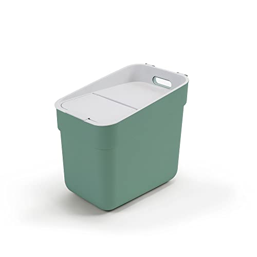CURVER Ready to Collect 100% recycelter 20-Liter-Küchenzubehör-Recycling-Mülleimer mit Deckel mit Deckel in Hellgrau von Curver
