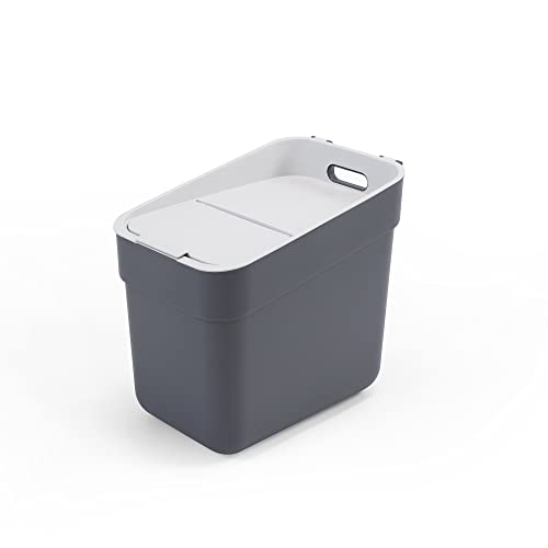 CURVER Ready to Collect 100% Recycled 20L Kitchen Accessories Recycling Lift Top Bin Dark Grey Light Grey Lid von Curver