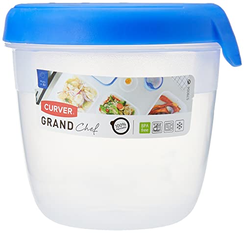 CURVER Frischhaltedose Brotdose Lunch-Box Grand Chef 0,40L 10 x 10 x 9,5 cm transparent/blau von Curver