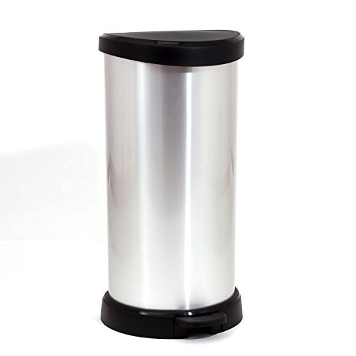 Curver 02150 "Metallic's" Abfallbehälter 40 Liter, metallic-silber von Curver