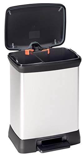 Curver Deco Bin Metallics 30L Duo mit Pedal, aus Kunststoff von Curver