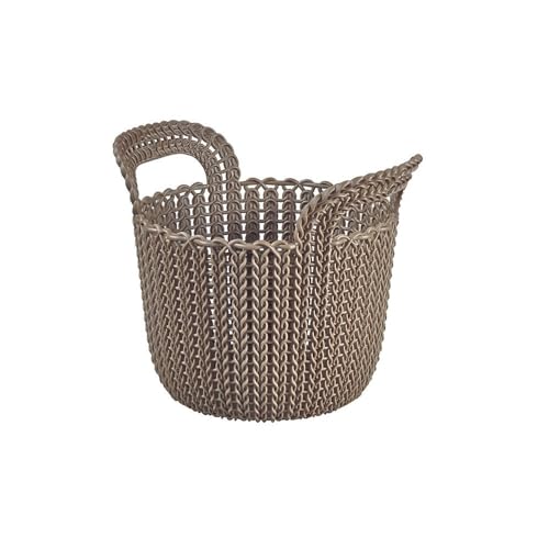 CURVER 226398 Deko Korb rund Strick Kunststoff braun 23 x 19 x 18,5 cm 3 l von Curver