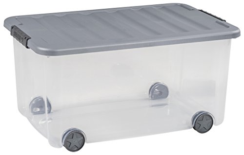 Curver Allzweckbox Scotti 50l mit Rollen in transparent/grau, Plastik, 35 x 25 x 10 cm von Allibert