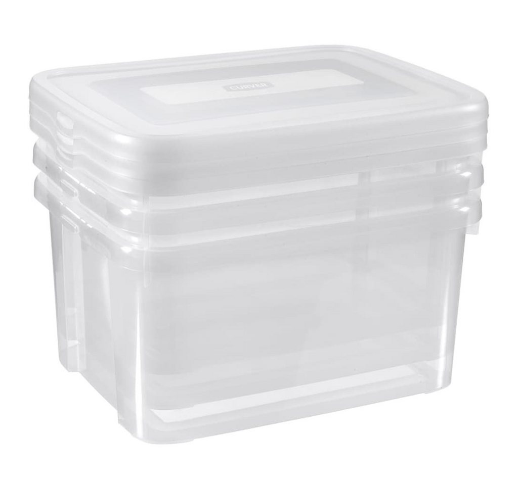 Curver Aufbewahrungsbox Aufbewahrungsboxen-Set Handy 3x25L Transparent (3 St) von Curver